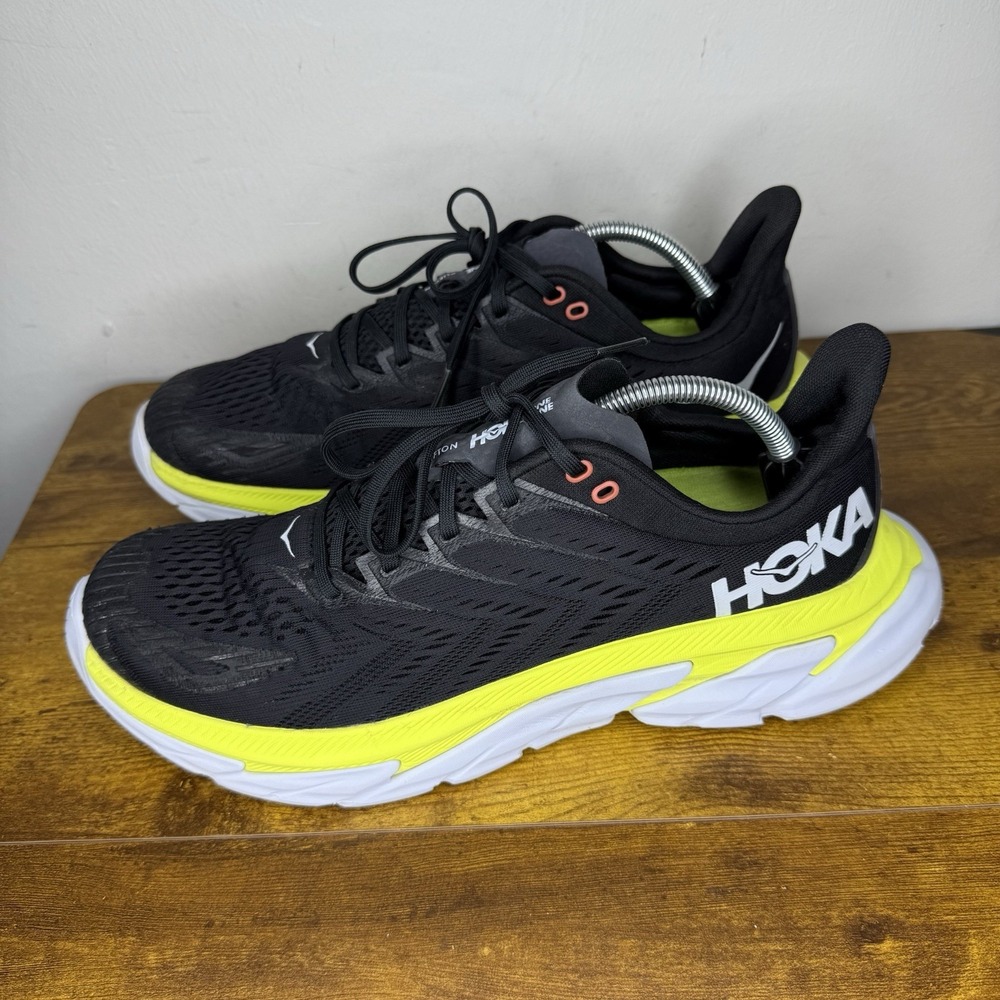 Hoka One One Black and Yellow Athletic Shoes